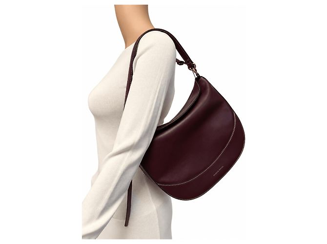 Vanessa Bruno Borsa a tracolla Daily in pelle bordeaux - vista 10