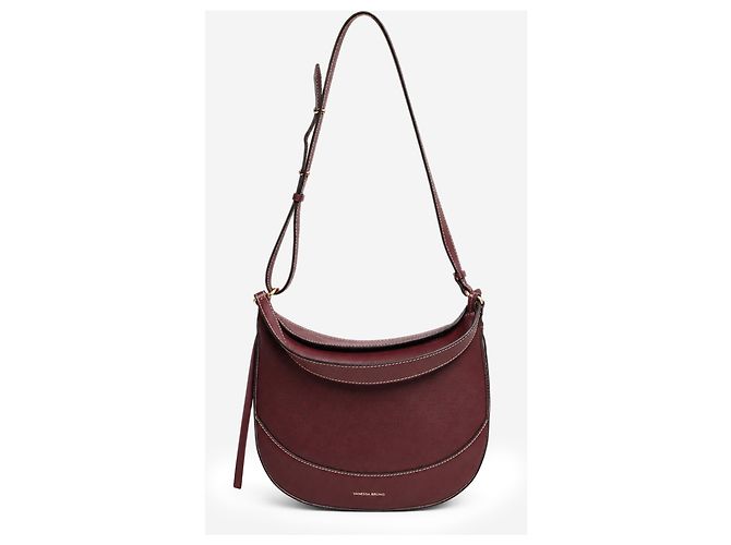 Vanessa Bruno Borsa a tracolla Daily in pelle bordeaux - vista 2