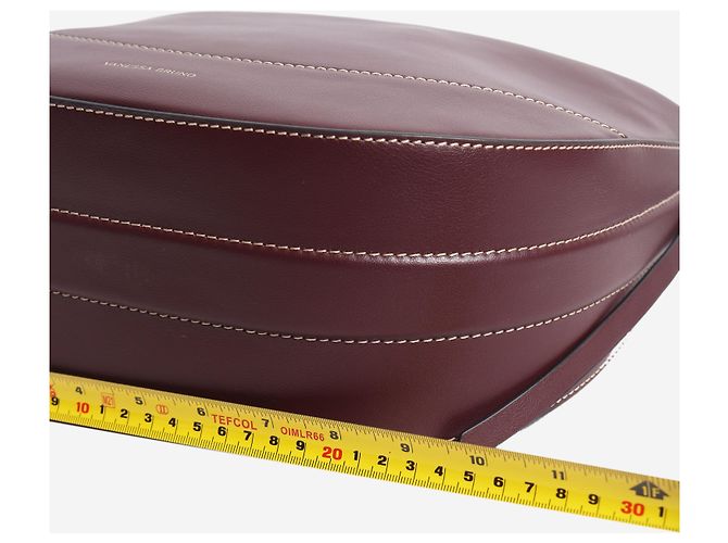 Vanessa Bruno Borsa a tracolla Daily in pelle bordeaux - vista 6