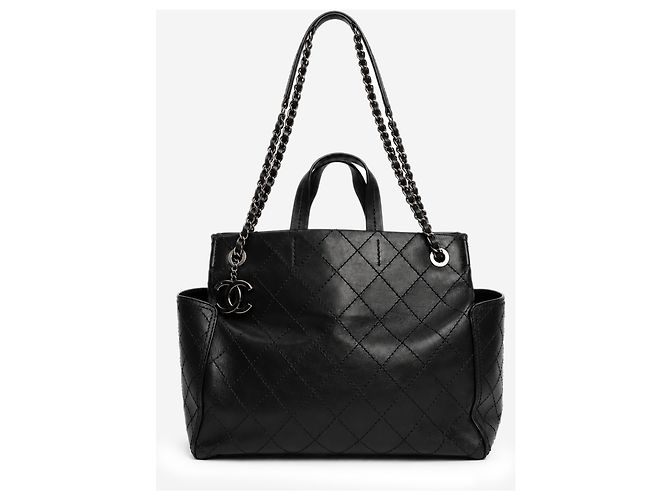 Chanel Borsa tote CC Pocket 2015 in pelle di vitello nera - vista 2