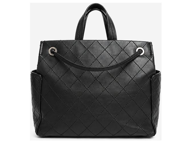 Chanel Borsa tote CC Pocket 2015 in pelle di vitello nera - vista 3