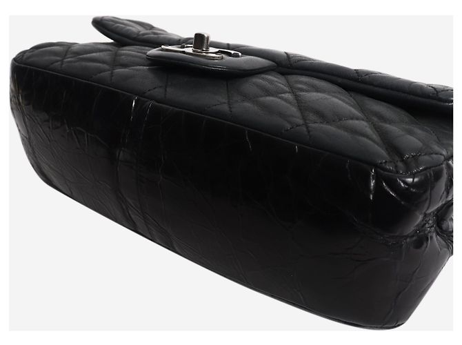 Chanel Borsa a tracolla con patta in pelle matelassé nera 2010 - vista 6