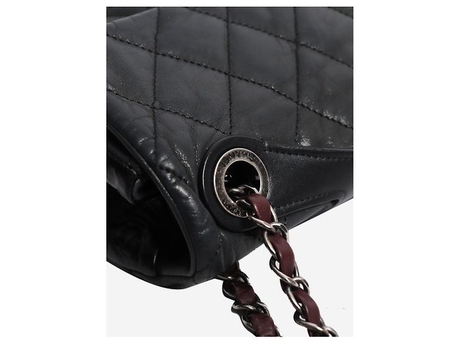 Chanel Borsa a tracolla con patta in pelle matelassé nera 2010 - vista 7