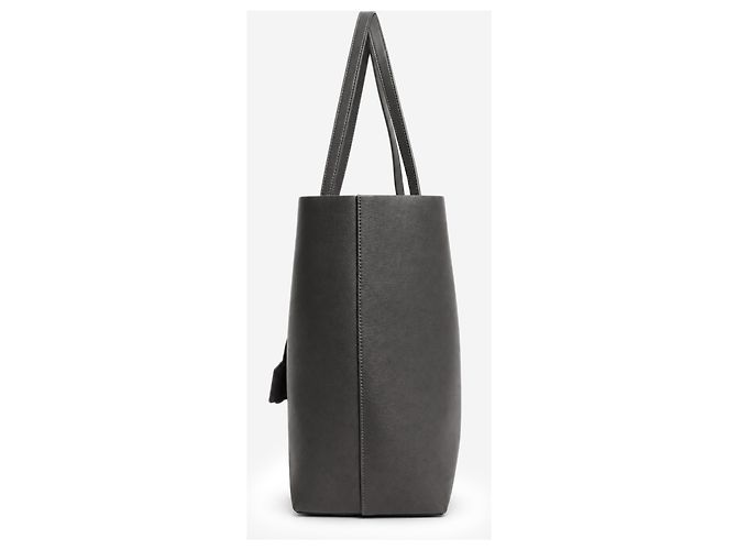 Autre Marque Shopping E/W Tote Bag aus grauem Leder - Ansicht 2