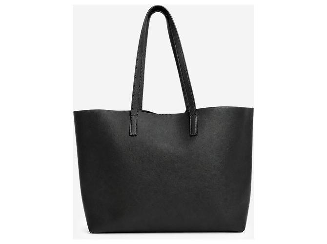 Autre Marque Shopping E/W Tote Bag aus grauem Leder - Ansicht 3