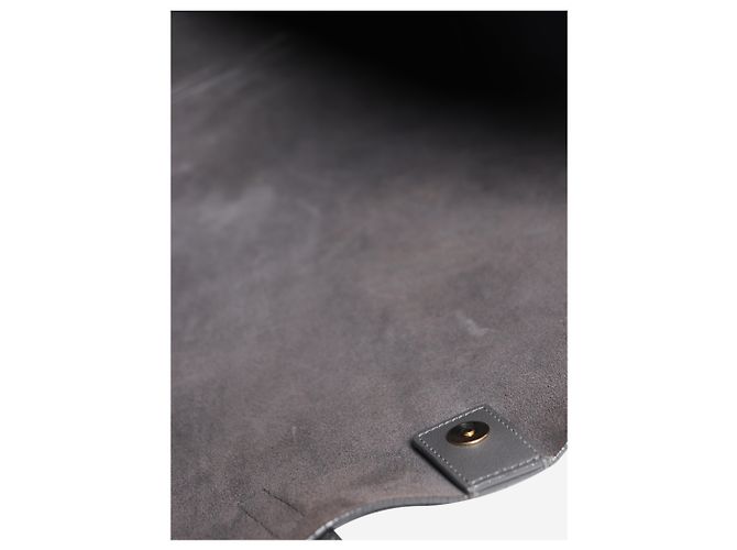 Autre Marque Shopping E/W Tote Bag aus grauem Leder - Ansicht 6