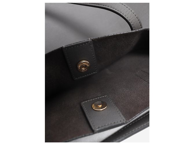 Autre Marque Shopping E/W Tote Bag aus grauem Leder - Ansicht 8