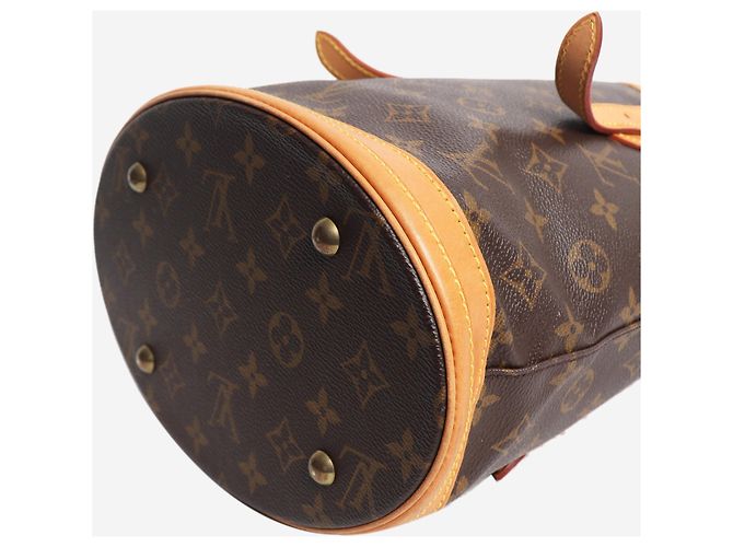 Louis Vuitton Bolso Petit Bucket de lona Monogram marrón - vista 4