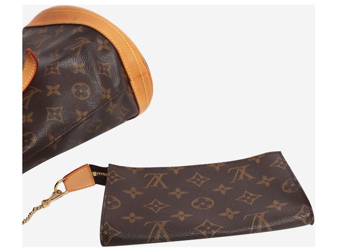 Louis Vuitton Bolso Petit Bucket de lona Monogram marrón - vista 8