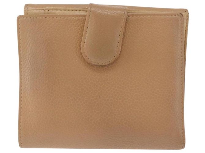 Cartera CHANEL de piel caviar beige CC - vista 3