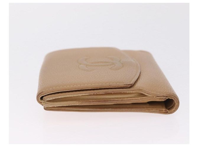 Cartera CHANEL de piel caviar beige CC - vista 5