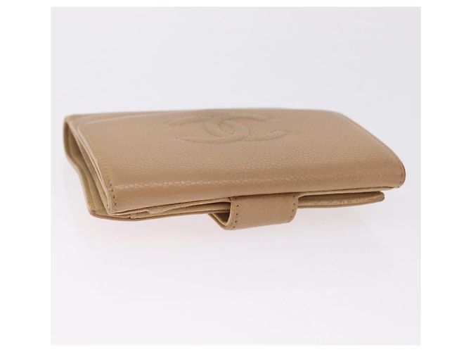Cartera CHANEL de piel caviar beige CC - vista 6