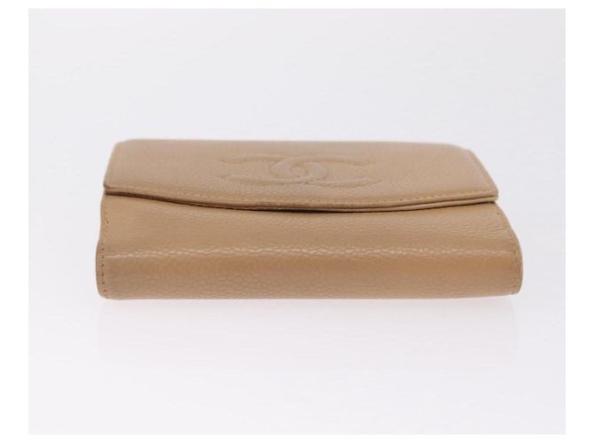 Cartera CHANEL de piel caviar beige CC - vista 7