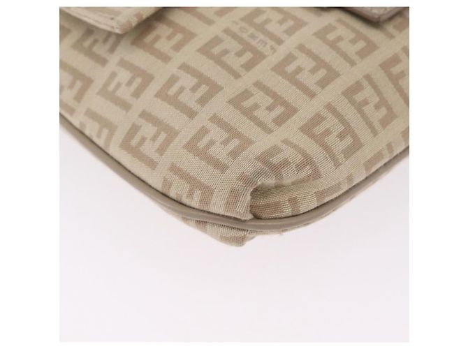FENDI Zucchino Canvas Shoulder Bag Beige Silver 8BT075 - vista 13