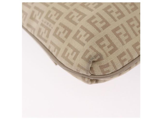 FENDI Zucchino Canvas Shoulder Bag Beige Silver 8BT075 - vista 15