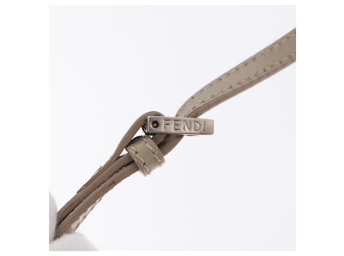 FENDI Zucchino Canvas Shoulder Bag Beige Silver 8BT075 - vista 18