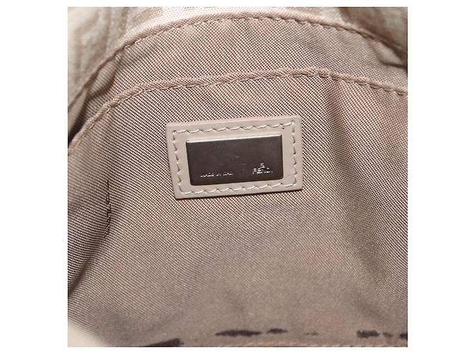 FENDI Zucchino Canvas Shoulder Bag Beige Silver 8BT075 - vista 22