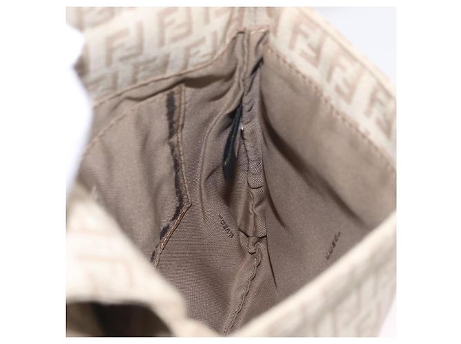 FENDI Zucchino Canvas Shoulder Bag Beige Silver 8BT075 - vista 25