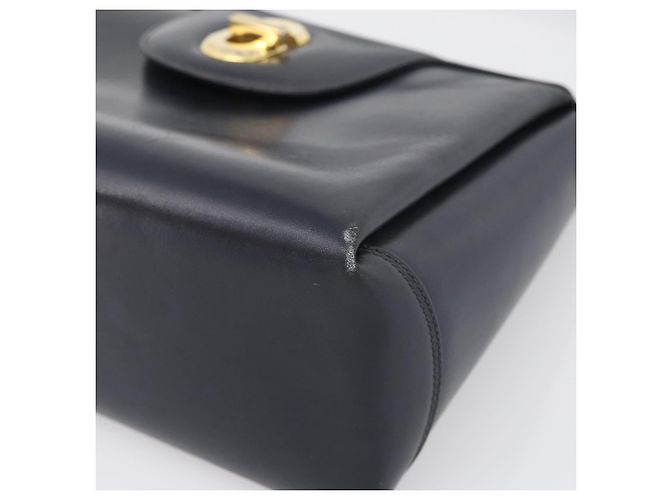 GUCCI Hand Bag Leather Black Gold Tone - vista 10