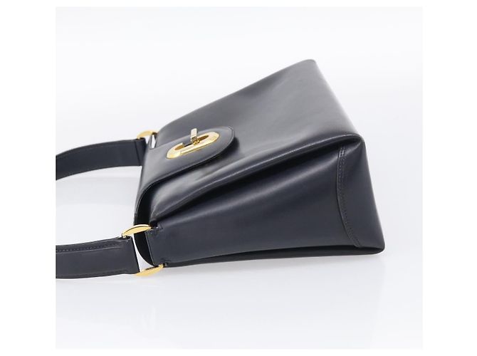 GUCCI Hand Bag Leather Black Gold Tone - vista 4