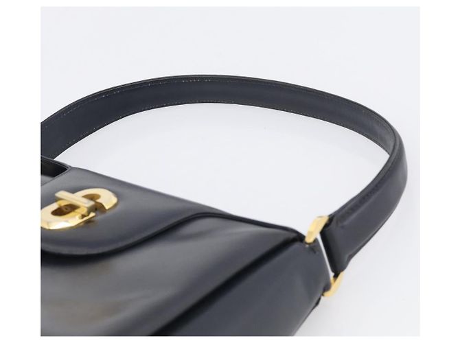 GUCCI Hand Bag Leather Black Gold Tone - vista 8