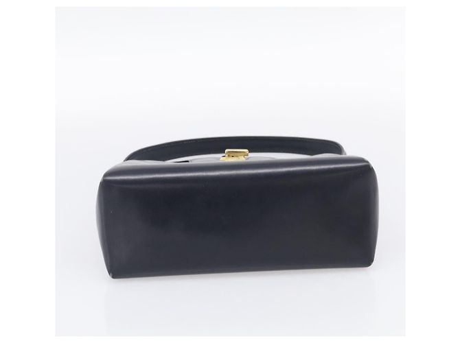 GUCCI Hand Bag Leather Black Gold Tone - vista 9