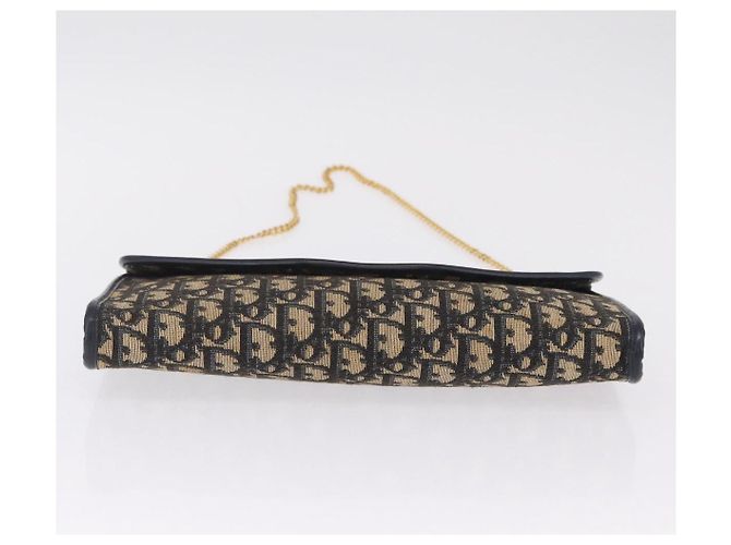 Christian Dior Trotter Canvas Chain Shoulder Bag Navy Gold Tone - vista 10