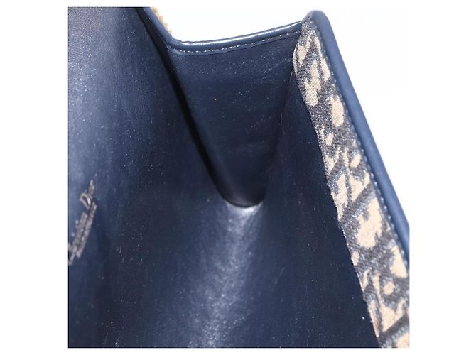Christian Dior Trotter Canvas Chain Shoulder Bag Navy Gold Tone - vista 21