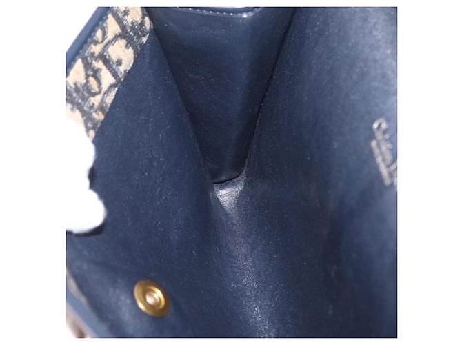 Christian Dior Trotter Canvas Chain Shoulder Bag Navy Gold Tone - vista 22