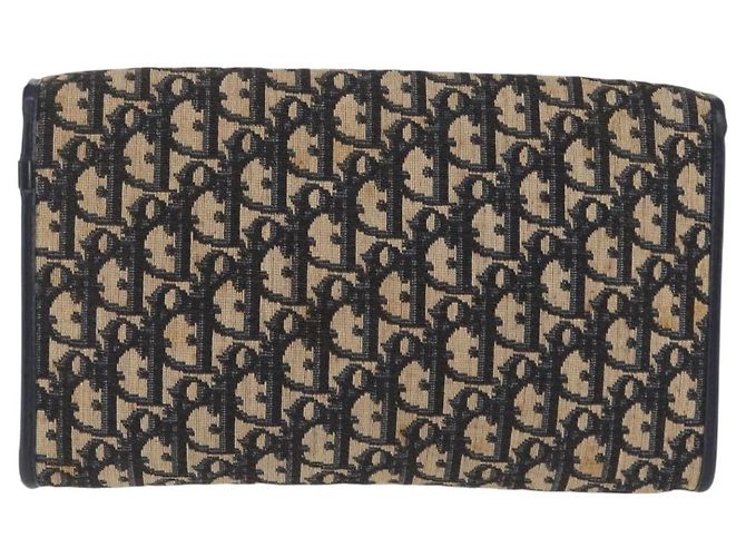 Christian Dior Trotter Canvas Chain Shoulder Bag Navy Gold Tone - vista 4