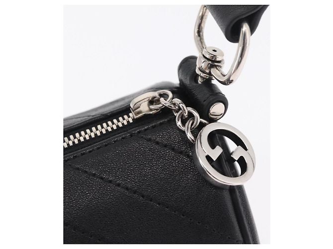 GUCCI Blondy Shoulder Bag Leather Black Silver 700170 - vista 14