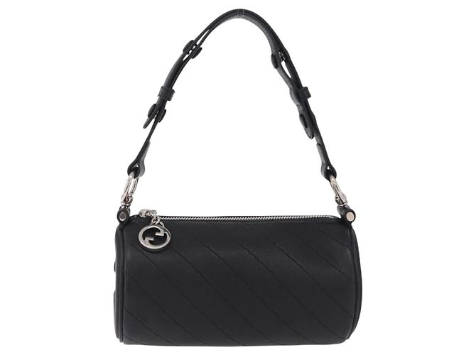GUCCI Blondy Shoulder Bag Leather Black Silver 700170 - vista 2