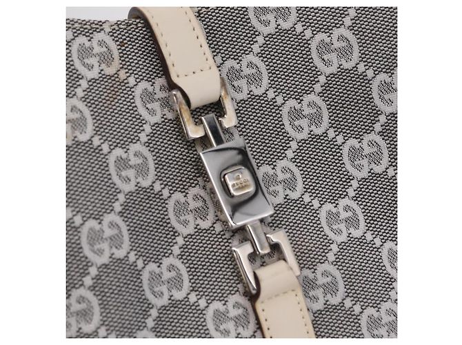 GUCCI GG Canvas Jackie Shoulder Bag Gray Silver 001 3876 - view 16