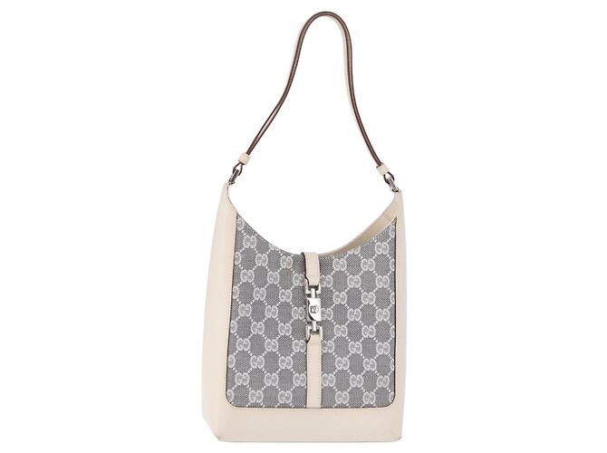 GUCCI GG Canvas Jackie Shoulder Bag Gray Silver 001 3876 - view 2