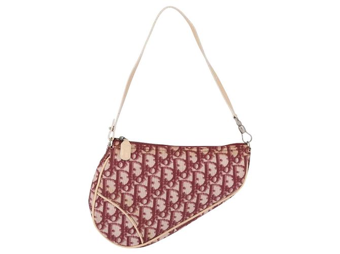 Christian Dior Trotter Canvas Saddle Accessory Pouch PVC Red Silver - view 2