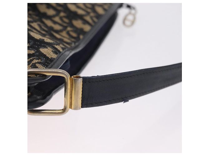 Christian Dior Trotter Canvas Shoulder Bag Navy Gold - vista 11