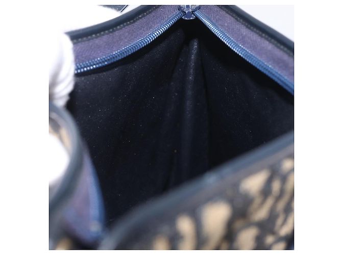 Christian Dior Trotter Canvas Shoulder Bag Navy Gold - vista 22
