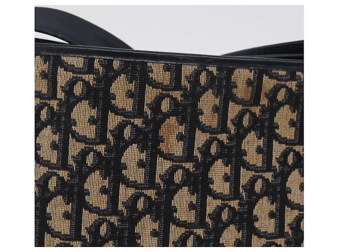 Christian Dior Trotter Canvas Shoulder Bag Navy Gold - vista 5