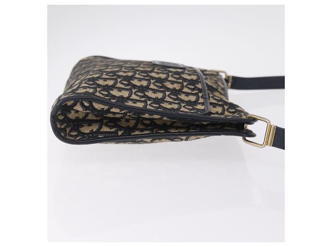 Christian Dior Trotter Canvas Shoulder Bag Navy Gold - vista 6