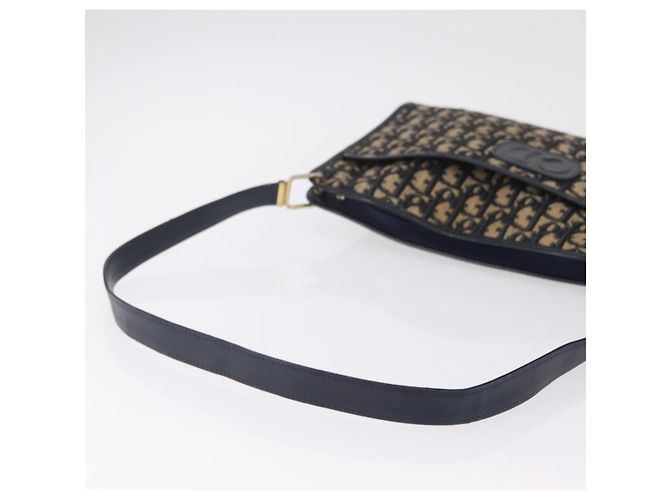 Christian Dior Trotter Canvas Shoulder Bag Navy Gold - vista 9