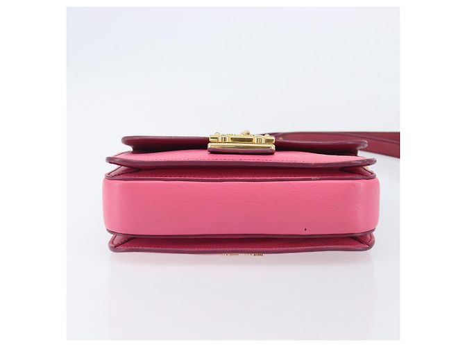 Miu Miu Madras Shoulder Bag Leather Pink Gold - vista 10