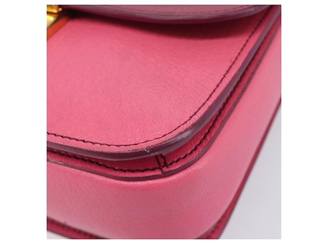 Miu Miu Madras Shoulder Bag Leather Pink Gold - vista 12