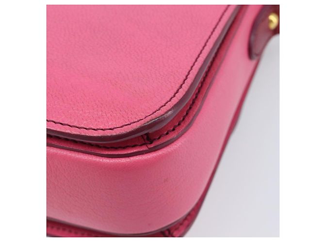Miu Miu Madras Shoulder Bag Leather Pink Gold - vista 14