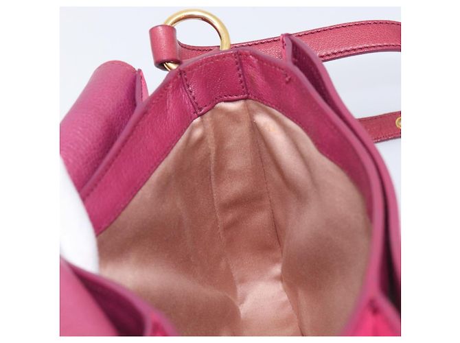Miu Miu Madras Shoulder Bag Leather Pink Gold - vista 23