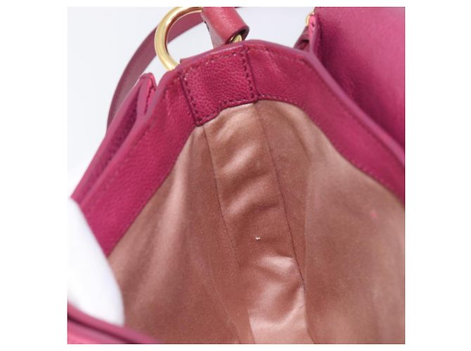 Miu Miu Madras Shoulder Bag Leather Pink Gold - vista 24
