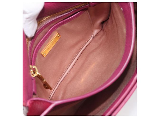 Miu Miu Madras Shoulder Bag Leather Pink Gold - vista 25
