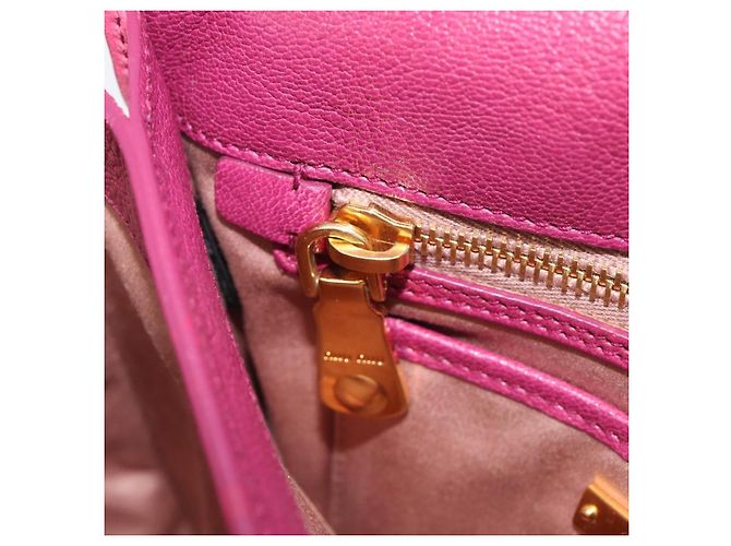 Miu Miu Madras Shoulder Bag Leather Pink Gold - vista 26