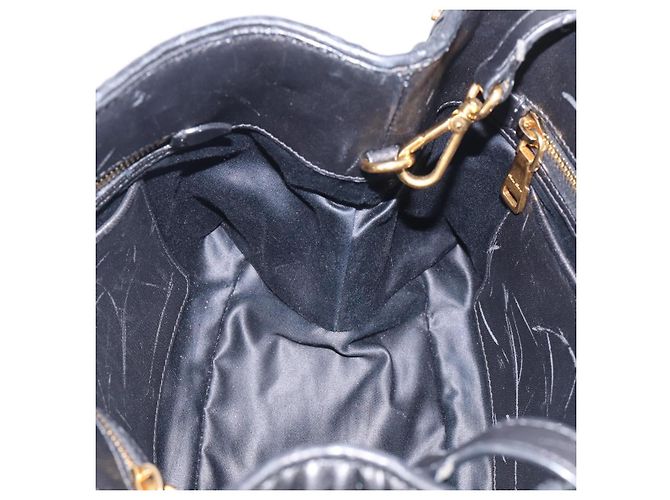 Miu Miu Matelasse Hand Bag Leather 2way Black Gold - vista 20