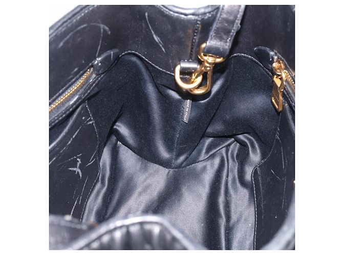Miu Miu Matelasse Hand Bag Leather 2way Black Gold - vista 21