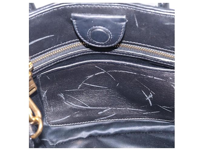 Miu Miu Matelasse Hand Bag Leather 2way Black Gold - vista 22